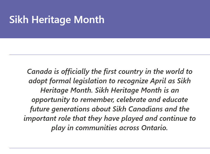 Sikh Heritage Month
