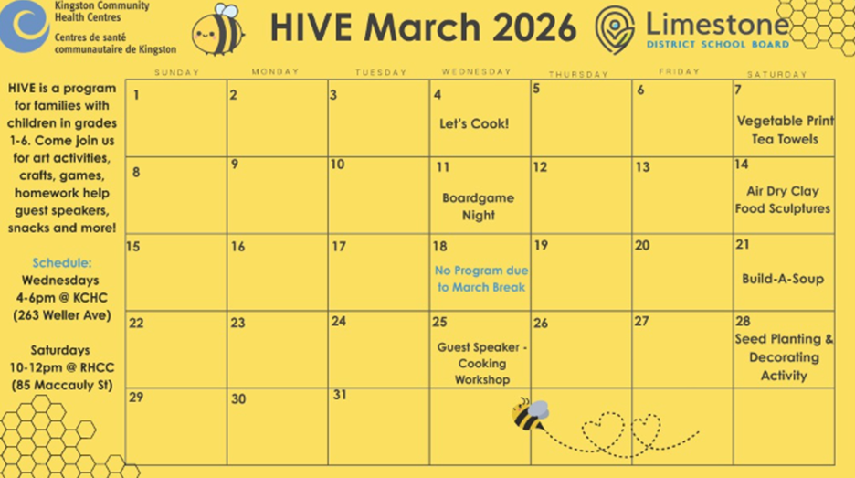 Hive March 2026 Calendar