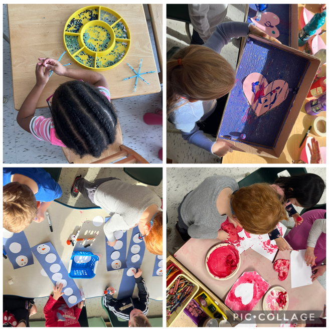 Kindergarten Students Doing Art